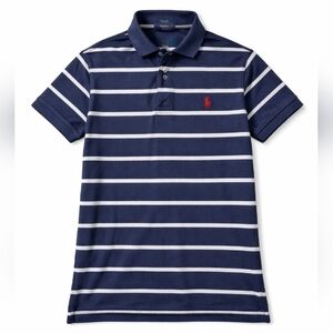 Polo Ralph Lauren Custom Slim Fit Blue White Striped Polo Shirt Small